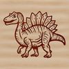 Prehistoric Dino Clip Art Vector Design A detailed illustration of a prehistoric Spinosaurus dinosaur with sharp teeth and sail-like structure on its back.