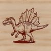 Dino Design for Cutting Machines A detailed SVG design of a dinosaur, ideal for cutting machines or pyrography projects.