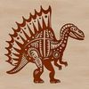 Prehistoric Creature - Spinosaurus Dinosaur Illustration Illustrated Spinosaurus dinosaur in prehistoric setting