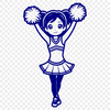 Cheerful Young Athlete Close-up illustration of a young girl in a cheerleading uniform, ideal for graphic design projects.