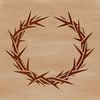 Stylized Crown of Thorns Symbol A stylized, 2D representation of the Crown of Thorns, a religious symbol associated with Christ's crucifixion.