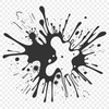 Vibrant Splatter Art A colorful, irregularly shaped splat made up of vibrant, swirling patterns.