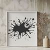 Vibrant Splat Shape Clip Art A colorful splat shape made up of irregular shapes, resembling a messy substance such as slime.