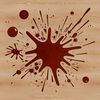 A colorful shape resembling a splat of slime on a clean surface.