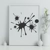 Geometric Mess Art Design A stylized illustration of a splat made up of various shapes and lines.
