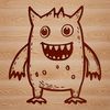 A cartoon monster design suitable for Halloween decorations.