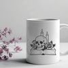 Elegant Death Head Vector Art A stylized gothic skull illustration surrounded by ornate details, ready for customization in vector design software.
