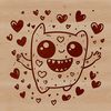 A whimsical monster design featuring love hearts, ideal for crafting and DIY projects.