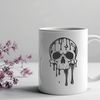 Free Vector Art for Halloween Decorations A stylized illustration of a skull with dripping liquid, suitable for vector art designs.