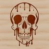 Drippy Skull SVG Template Download A gothic-inspired skull design with drips and details, suitable for Halloween decorations or art projects.