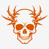 Intricately Designed Gothic Style Skull A stylized illustration of a Gothic-style skull with intricate details.