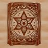 A dark fantasy scene featuring a witch surrounded by magical artifacts, spell books, and mysterious symbols.
