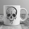 Drip Effect Skull Graphics A gothic-inspired skull design with dripping details, suitable for vector art projects.