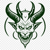 An iconographic representation of Satan depicted in a medieval-inspired style.
