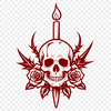 Intricately Designed Skull Art A detailed illustration of a Gothic-style skull with intricate design elements and fine lines.