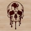 Dripping Skull Vector Art A detailed illustration of a skull with dripping liquid, suitable for vector art projects.