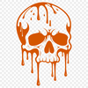 Gothic Dripping Skull Clip Art A graphic illustration of a dripping skull, suitable for vector design projects.