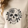 Elegant Gothic Skull Clip Art A stylized Gothic-style skull with intricate details, suitable for various creative projects.