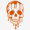 Gothic Vector Art A dark gothic skull with dripping liquid effects in vector format.