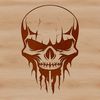 Detailed Skeleton Graphic Art A detailed illustration of a human skull, suitable for tattoo designs or as vector art.
