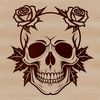 Gothic Skull Design with Floral Pattern A detailed gothic-style skull design with intricate details and a floral pattern, suitable for various digital projects.
