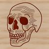 Spooky Skull Silhouette A detailed illustration of a skull in various formats including SVG and PNG, suitable for tattoo designs and craft projects.