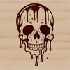 Gothic Water Drip Skull Illustration A detailed illustration of a skull with water or liquid dripping from its mouth, suitable for Halloween decorations.