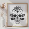 Gothic Skull Artwork with Intricate Details A gothic-style skull illustration with intricate details and decorative elements.
