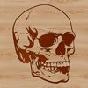 Creepy Skull Illustration A detailed illustration of a human skull in a horror-inspired design.