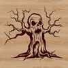 Witchcraft Tree Illustration Vector illustration of a spooky tree with witchcraft elements, suitable for various digital and cutting machine designs.
