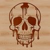 Intricate Skull Illustration with Drips A gothic design featuring an intricately detailed skull with dripping effect.