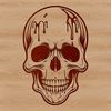 Gothic Halloween Skull Design A vector illustration of a skull with dripping effects, suitable for Halloween designs and gothic-inspired art.