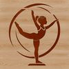 Beautiful Gymnast Floor Exercise Illustration A young female gymnast in mid-motion, performing a floor exercise.