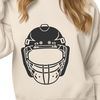 A detailed illustration of a hockey player in action, designed for vector art and graphic design projects.