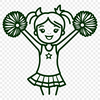Illustration of a female athlete wearing a sporty outfit and holding megaphone.