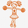 Cheerful Young Athlete with Pom-Poms A young girl in a sportswear outfit posing with pom-poms, representing cheerleading.