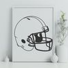 A detailed illustration of a football helmet with laces, perfect for vector art designs in SVG or DXF format.