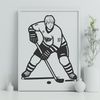 Vector Graphic Hockey Design Free Download A detailed illustration of a hockey player in action, created as a vector graphic.