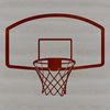 Vector Basketball Icon with Hoop and Net Basketball icon featuring a hoop and net in vector design format.