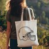 Free SVG Football Helmet Design An illustration of a football helmet, featuring the iconic shape and design of an American Football.
