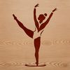Sporty Vector Artwork Gymnast in mid-performance pose, vector illustration suitable for cutting machines or digital design projects.
