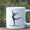 Beautiful Gymnastics Illustration A female gymnast in mid-air, performing a tumbling pass.