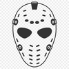 Hockey Player Helmet Silhouette An illustration of a hockey player's helmet with a mask and face shield.