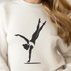 Free Vector Illustration of a Gymnast Vector illustration of a gymnast in motion, suitable for use in digital designs and cutting machine projects.