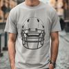 A detailed illustration of a football helmet from the side view, suitable for vector design.