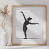 Silhouetted Gymnast in Motion A silhouetted gymnast in motion, ideal for vector design and cutting machine projects.