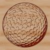 Golf ball icon in vector format for graphic design projects.