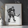 Vector Hockey Action Scene An illustration of a hockey player in action, created as a vector graphic.