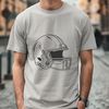 Free Downloadable Football SVG Icon An illustration of a football helmet with an American football on it, ideal for crafting or design projects.