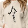 An illustration of a male basketball player in motion.